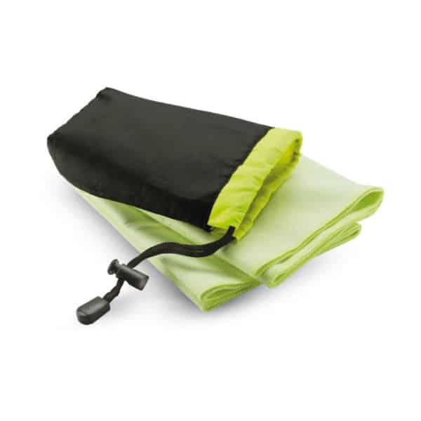 Asciugamano in poliestere giallo con custodia di nylon