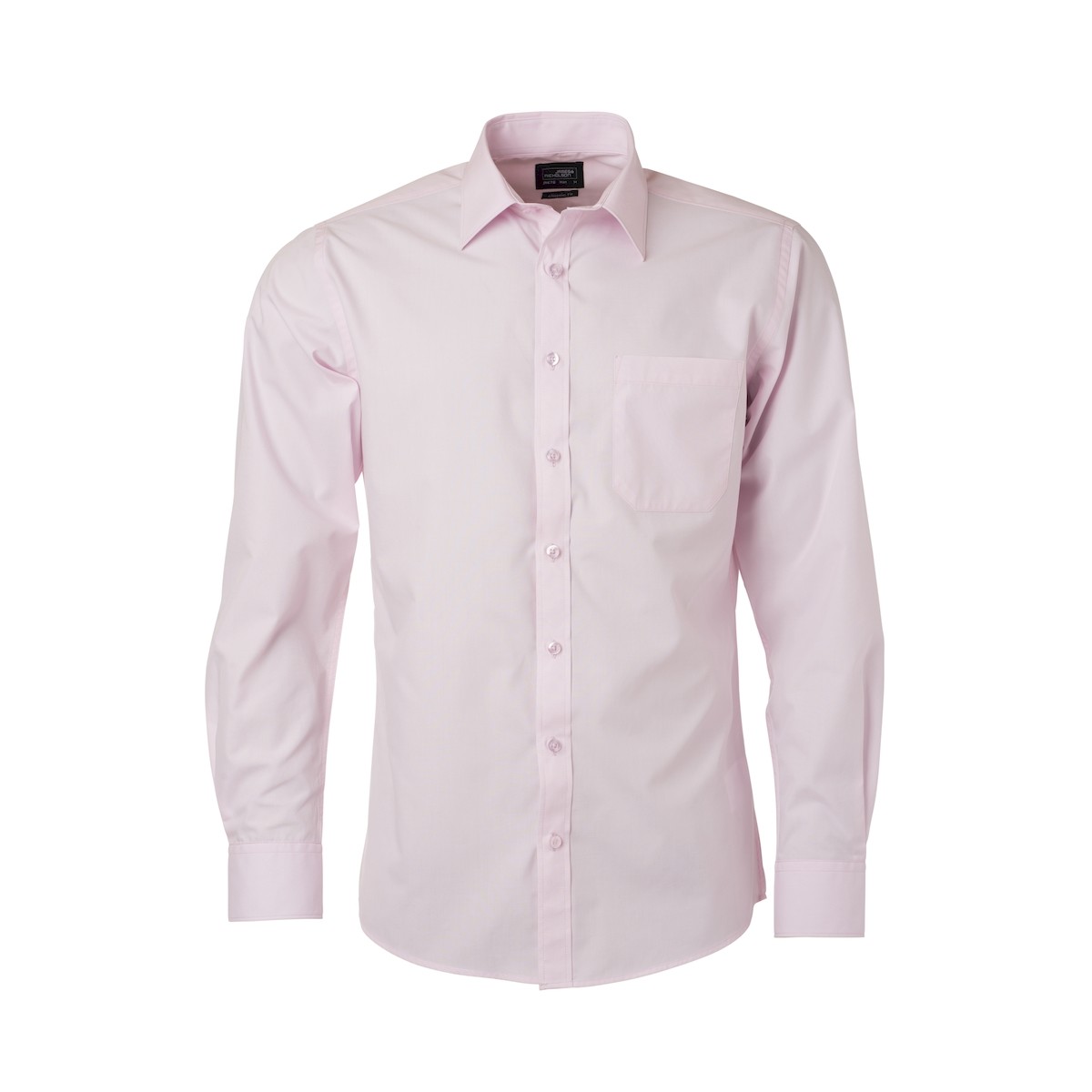 Camicia da uomo manica lunga rosa con bottoni in tinta