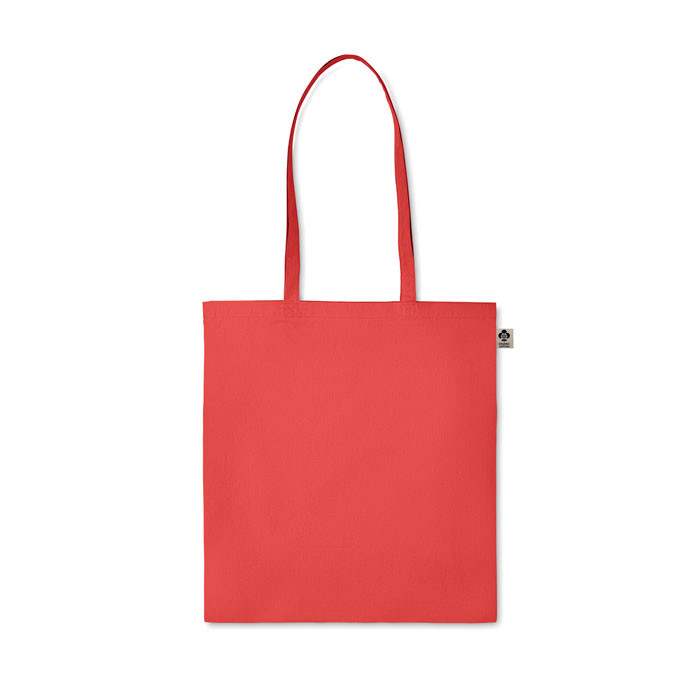 Shopper in cotone rosso con manici lunghi