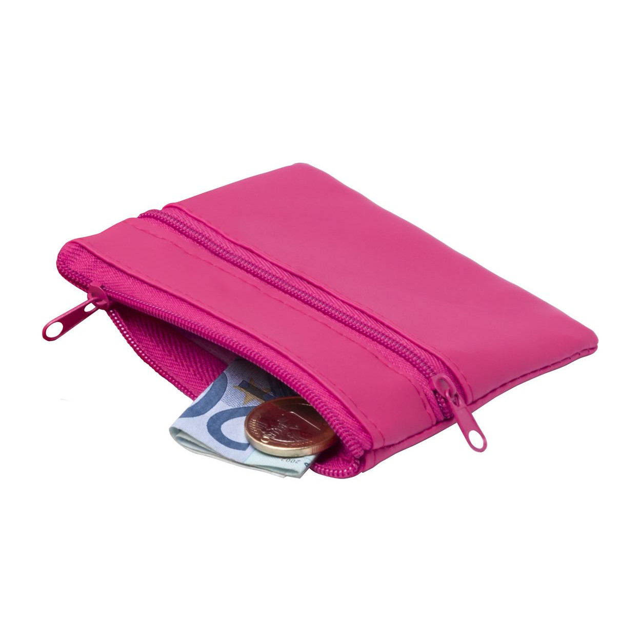 Portamonete rosa con chiusura zip
