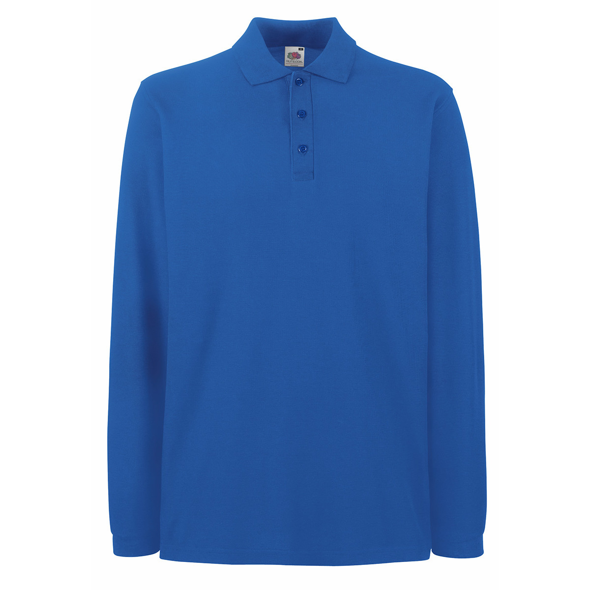 Polo unisex blu a maniche lunghe con bottoni