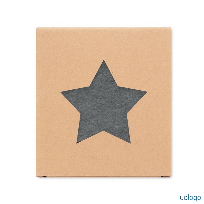 Scatola di cartone con dentro sottobicchiere grigio scuro