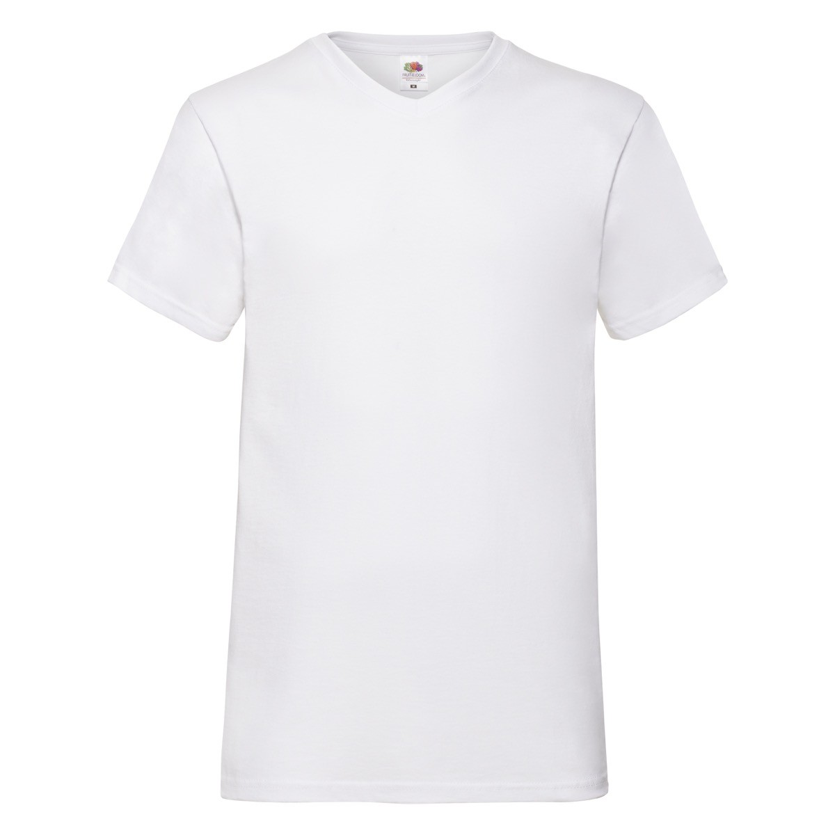Tshirt in cotone manica corta e scollo a V alto di colore bianco