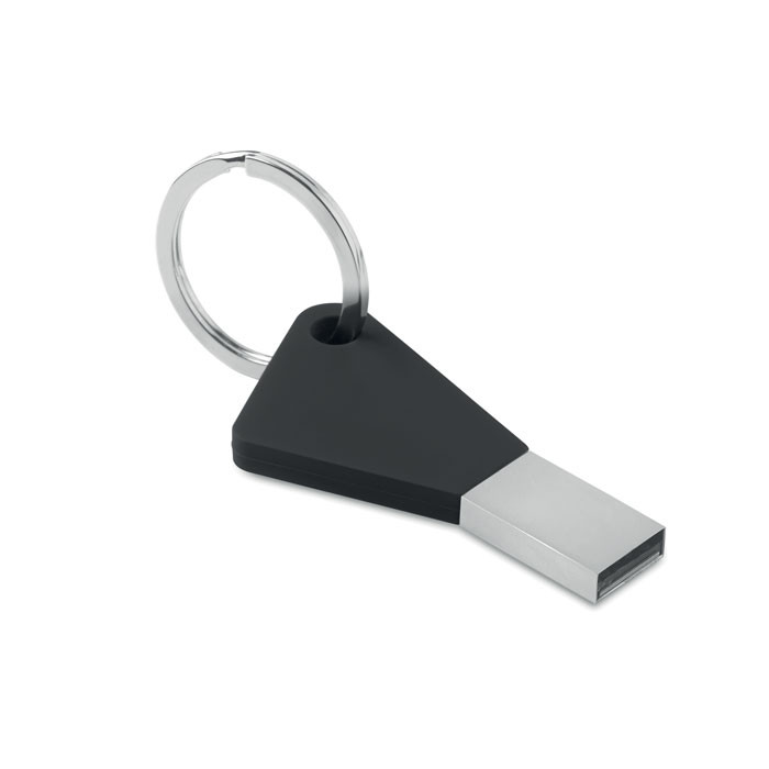 Chiavetta usb nera a forma di chiave con portachiavi