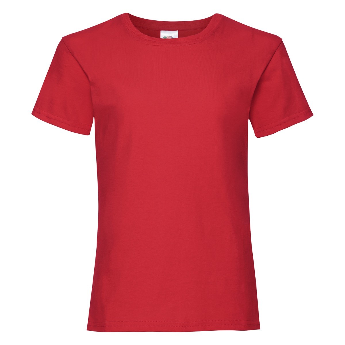 Tshirt bambina in cotone manica corta e girocollo di colore rosso porpora