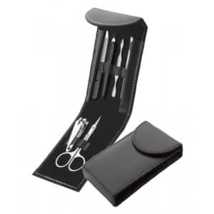 Set manicure con sei accessori in custodia in pvc nera