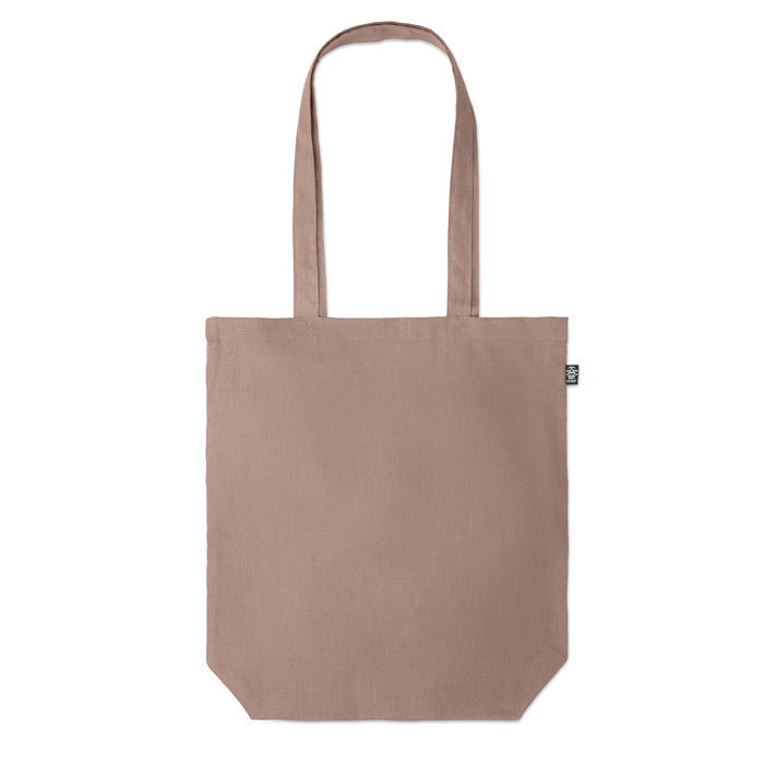 Shopper beige in canapa con manici lunghi