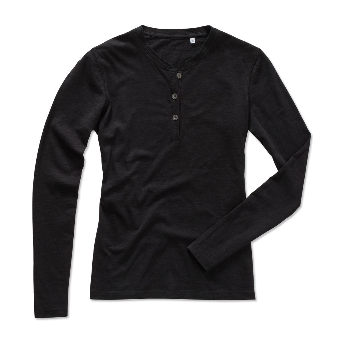 Maglia donna nera manica lunga con bottoni