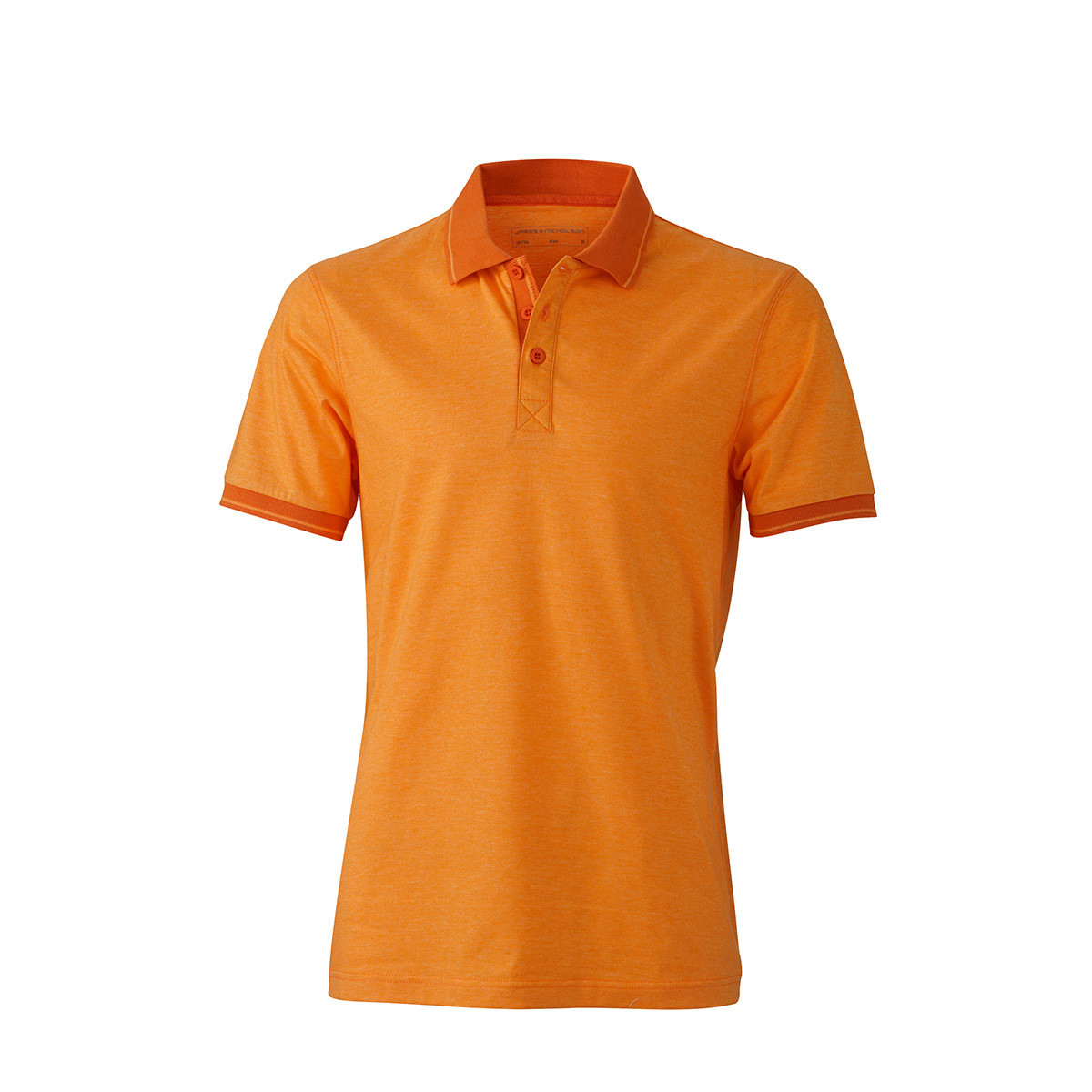 Polo unisex arancio manica corta con collo e maniche contrasto