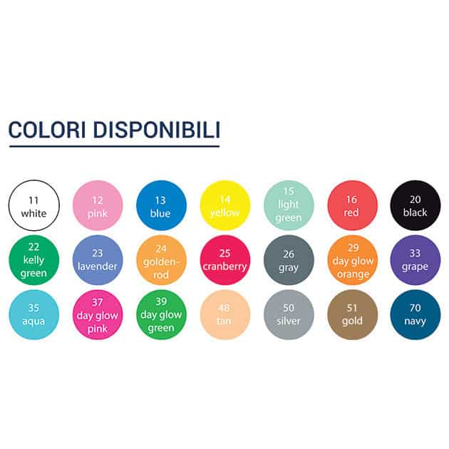 Colori disponibili dei braccialetti
