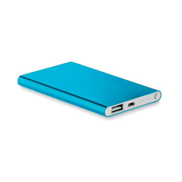 Powerbank azzurro in alluminio