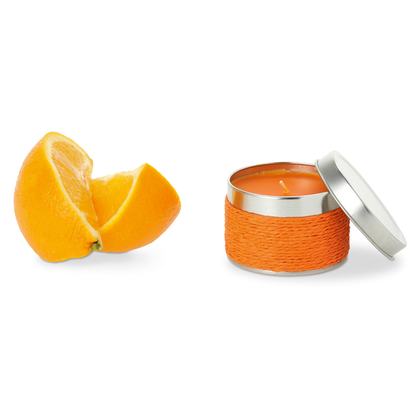 Candela profumata vicino a limone