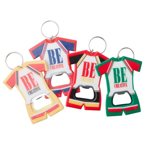 Portachiavi e apribottiglie a forma di divisa sportiva