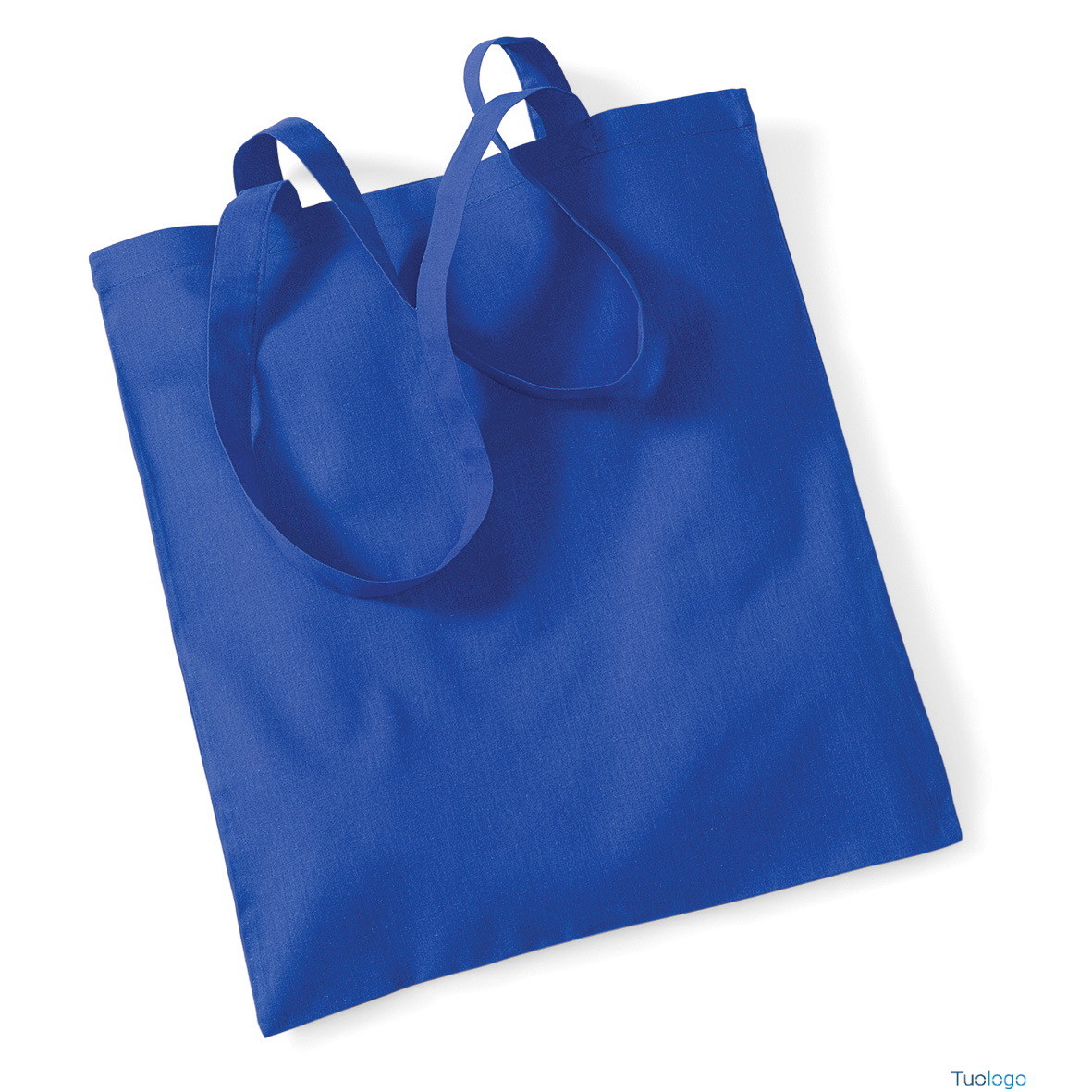 Shopper blu con manici lunghi