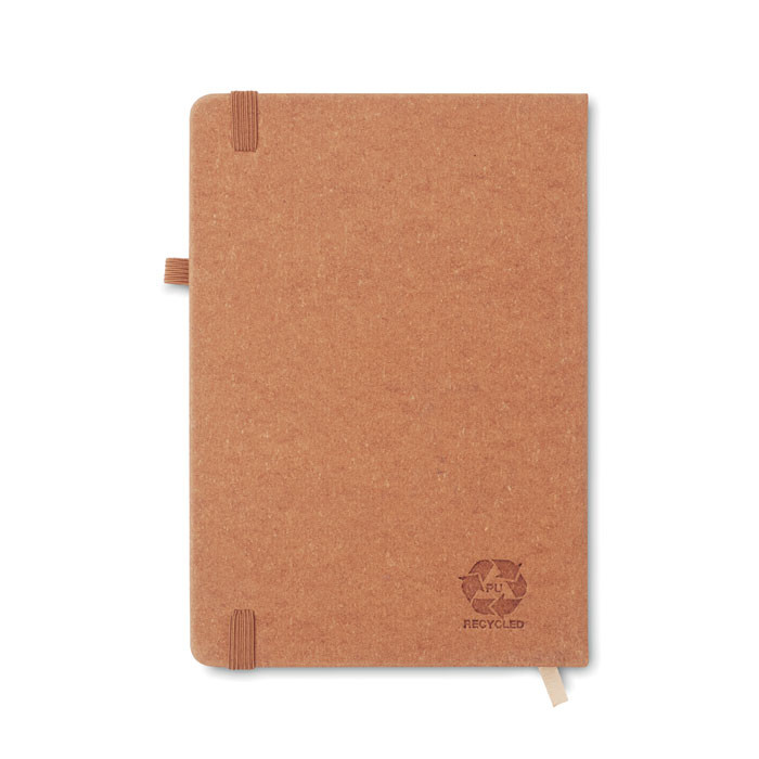 Bloc notes arancione con copertina in pu e chiusura a elastico