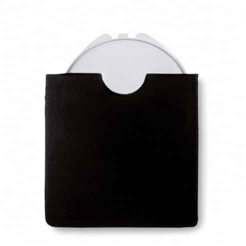 Specchietto in metallo cromato contenuto in astuccio in velluto