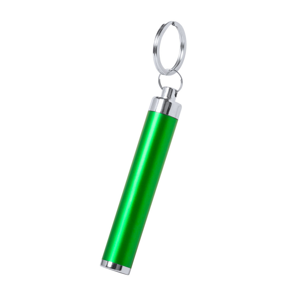 Portachiavi con torcia verde in plastica