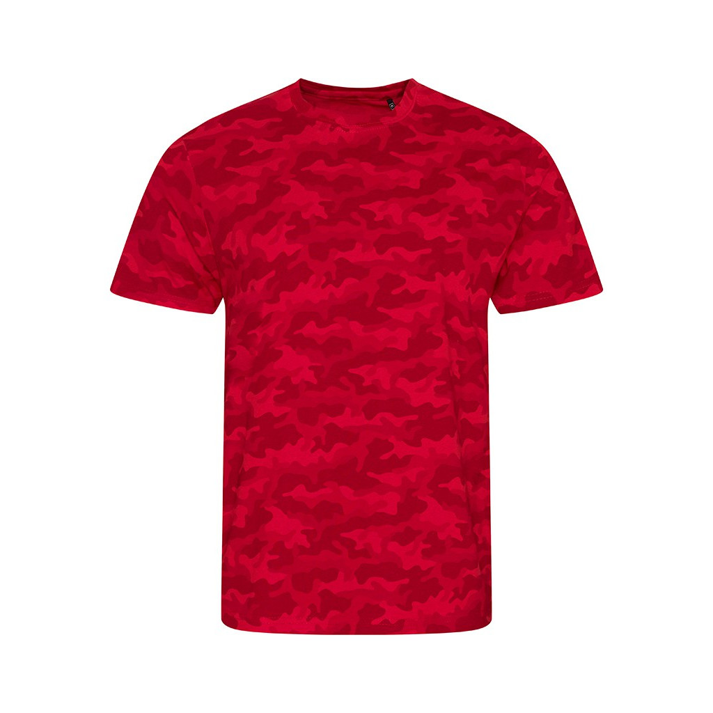 Maglietta girocollo camouflage rosso