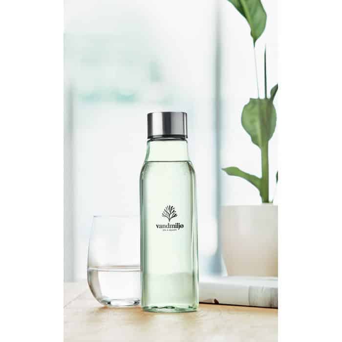 Bottiglia in vetro con coperchio in alluminio con logo