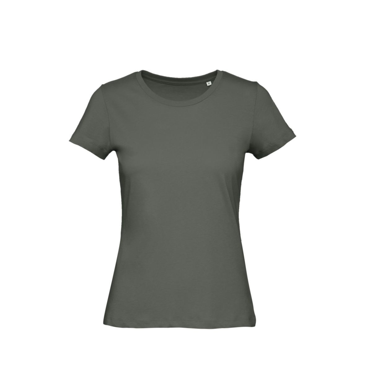 Tshirt donna in cotone organico maniche corte a girocollo di colore verde