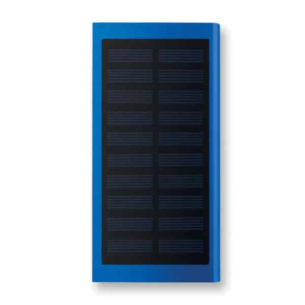 Powerbank blu in alluminio con pannello solare