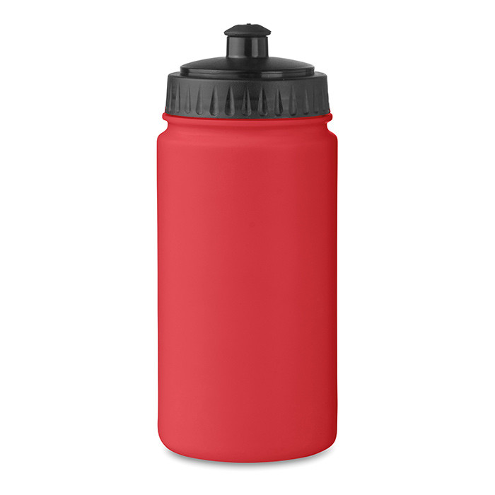 Borraccia in plastica rossa con tappo nero