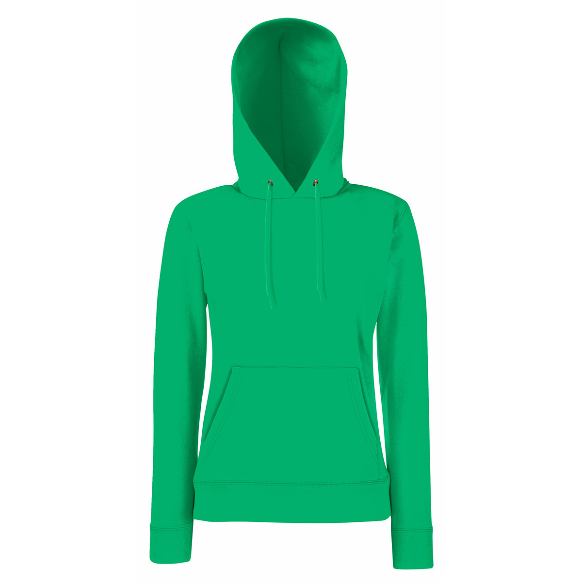 Felpa da donna verde con cappuccio e tascone