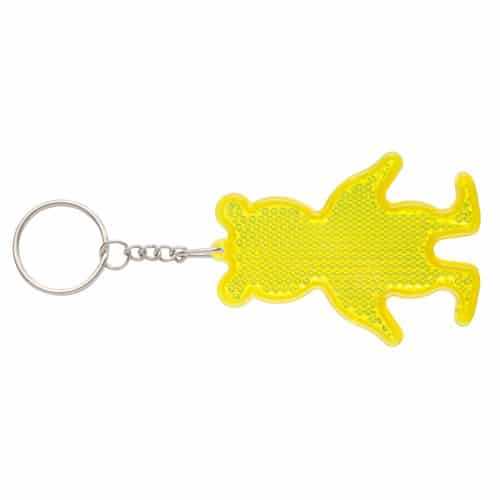 Portachiavi a forma di orsetto giallo riflettente