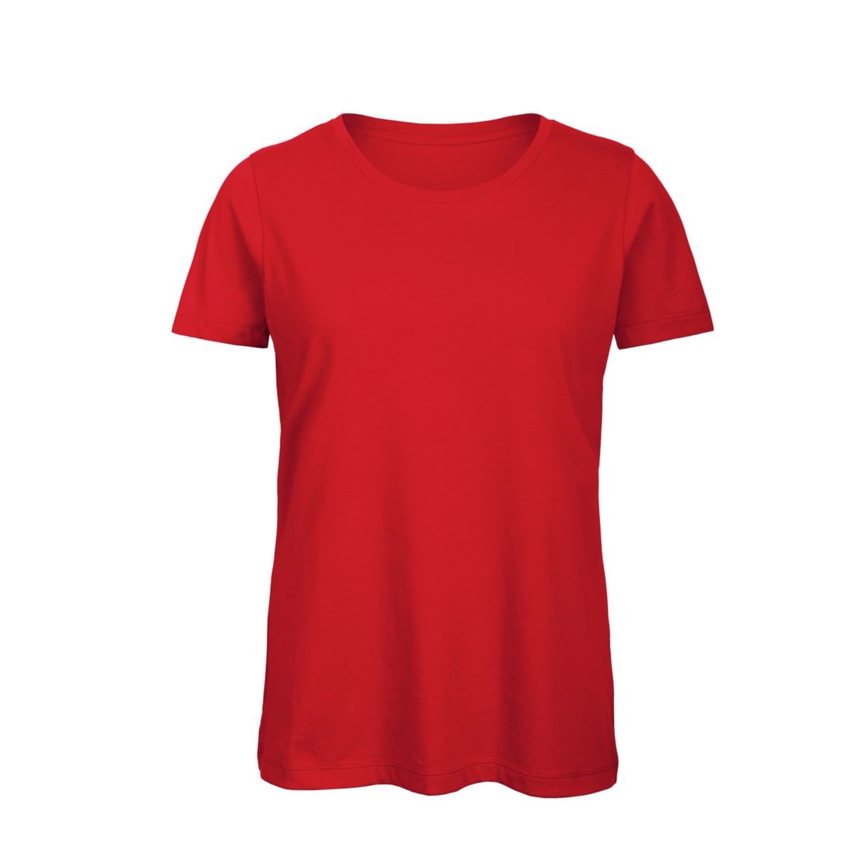 Tshirt in cotone organico maniche corte a girocollo di colore rossa