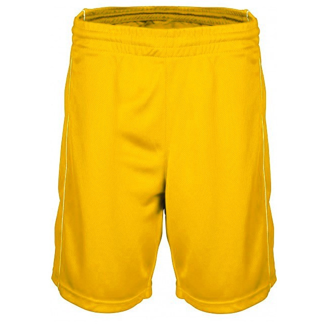 Pantaloncini da basket gialli con tessuto ed asciugatura rapida