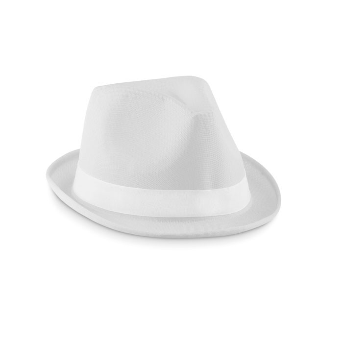 Cappello in poliestere bianco con fascia bianca