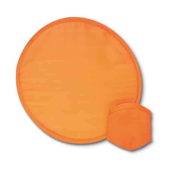Frisbee arancione in nylon con custodia