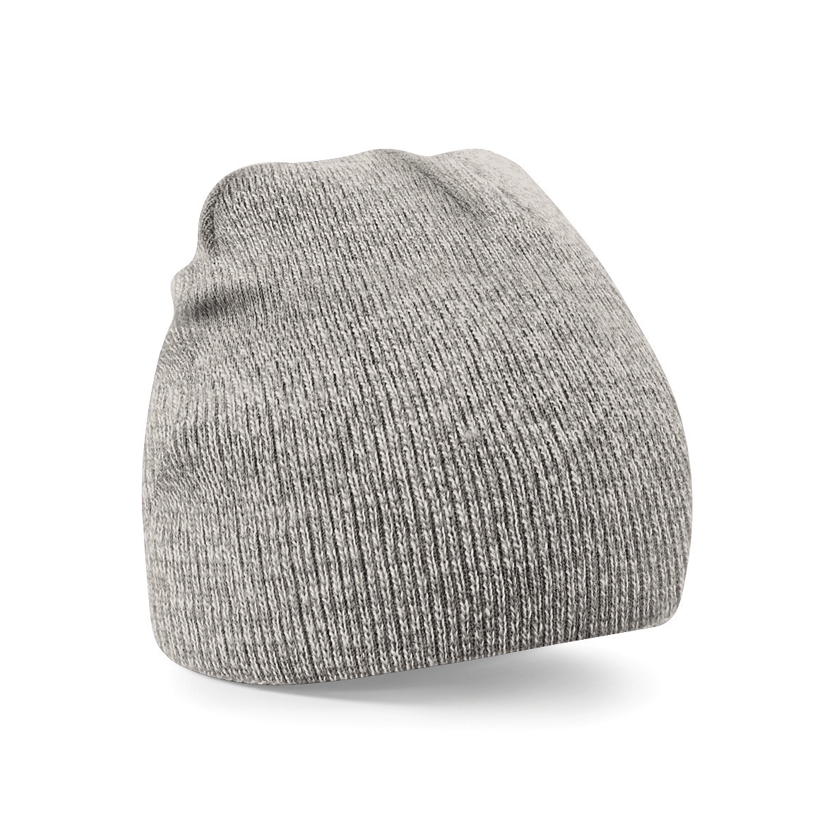 Cappellino senza risvolto in acrilico di colore beige melange