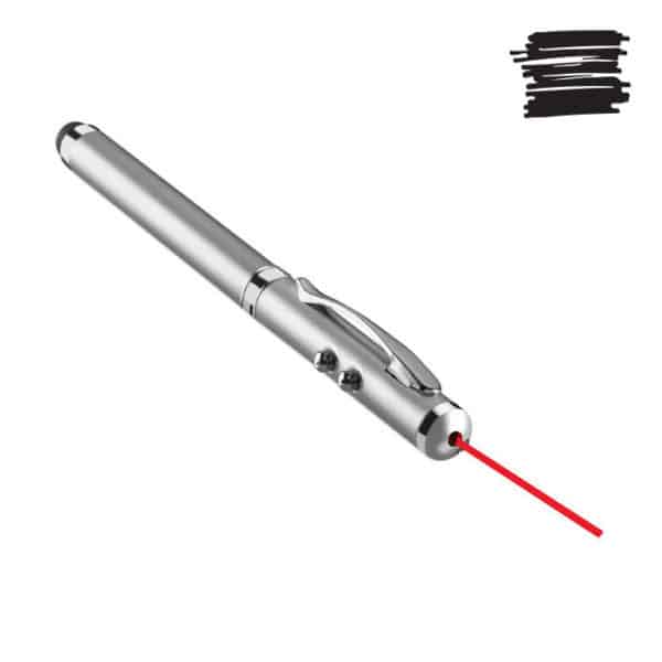 Penna con puntatore laser in metallo e touch