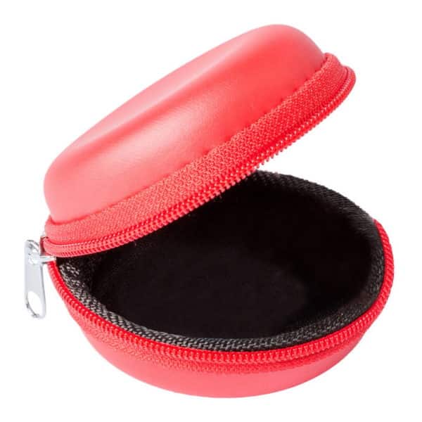 Custodia in similpelle rossa con chiusura a zip