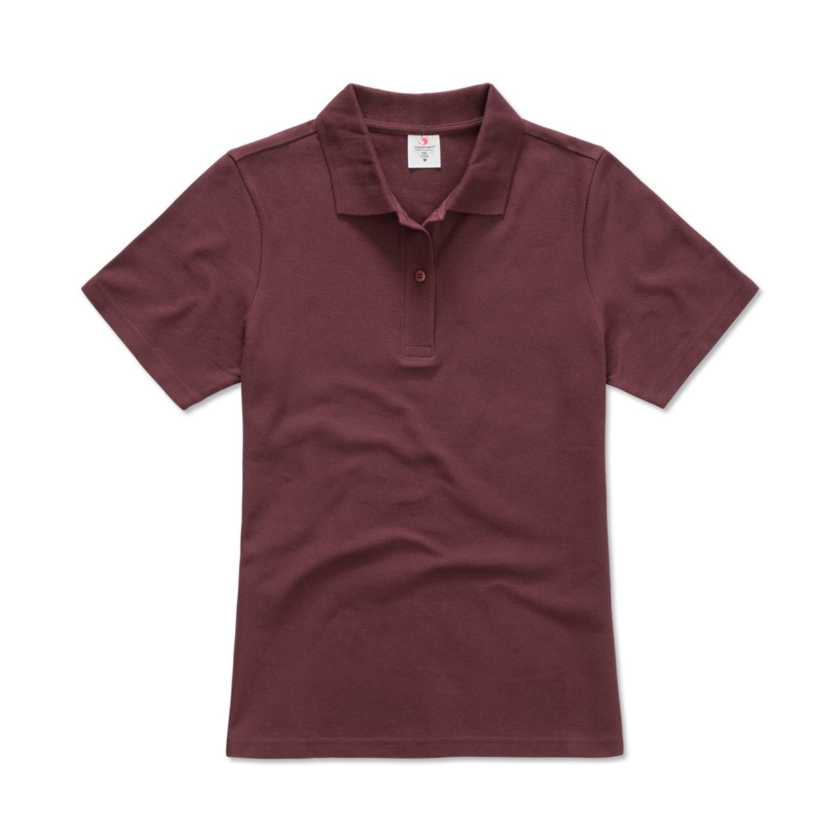 Polo da donna magenta manica corta con due bottoni 100% cotone