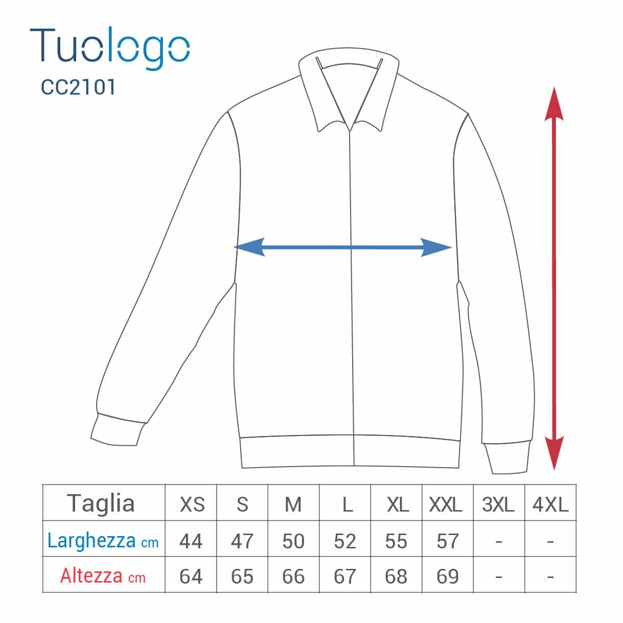 Tabella taglia latezza e larghezza