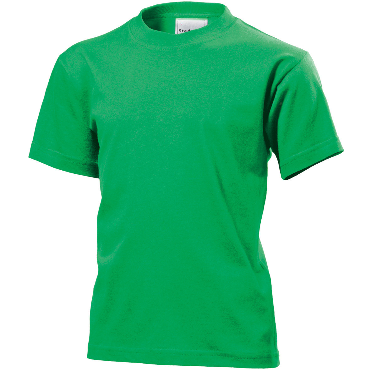 Tshirt da bambino verde manica corta 100% cotone