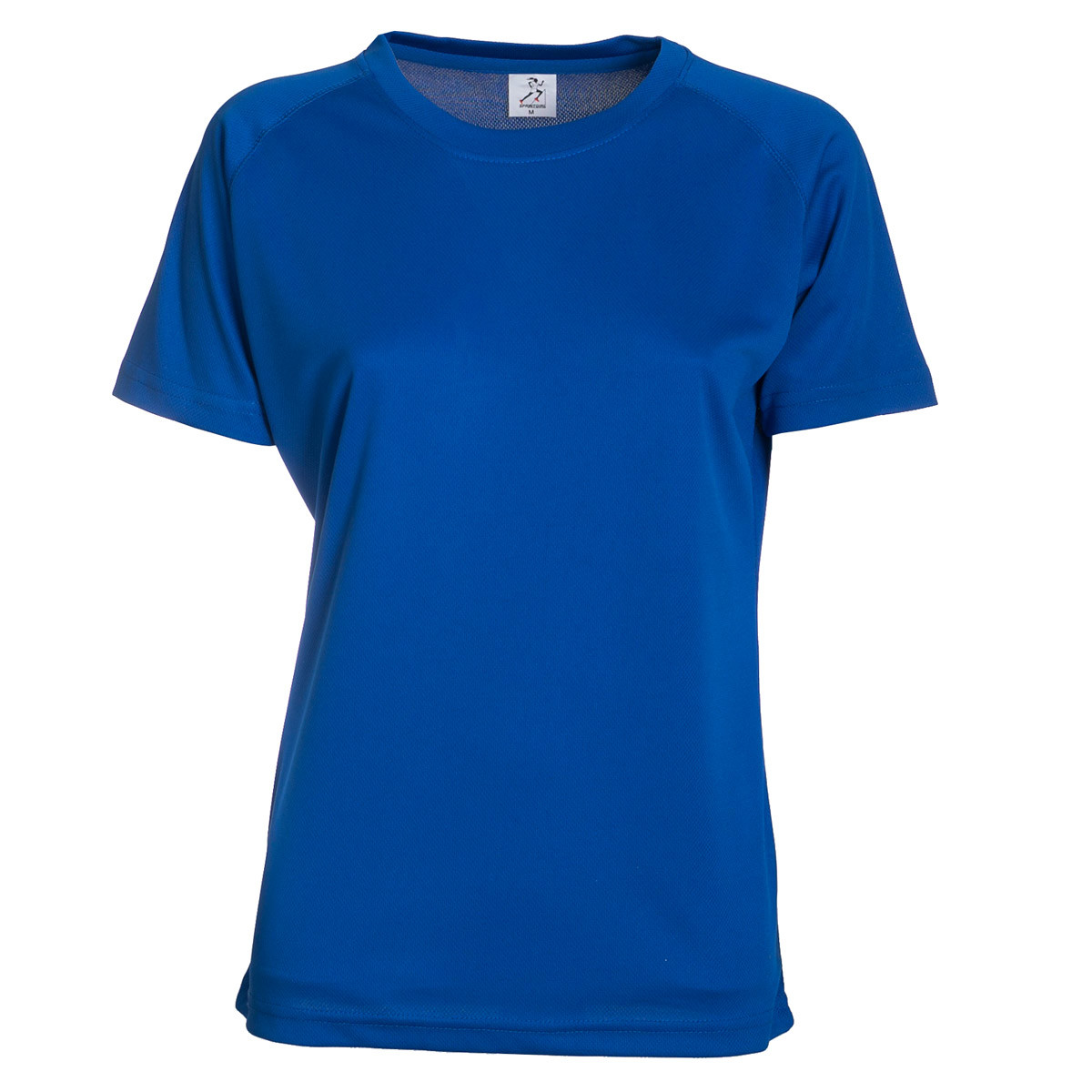 Maglietta sportiva da donna blu royal in tessuto traspirante