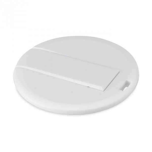 Chiavetta usb bianca e rotonda con logo