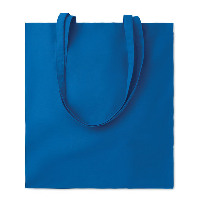 Shopper in cotone blu con manici lunghi