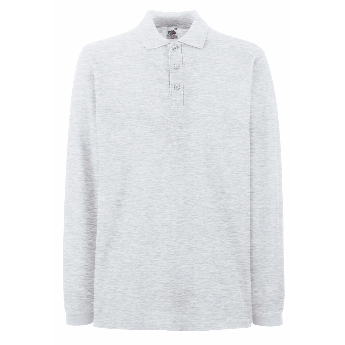Polo unisex grigia a maniche lunghe con bottoni