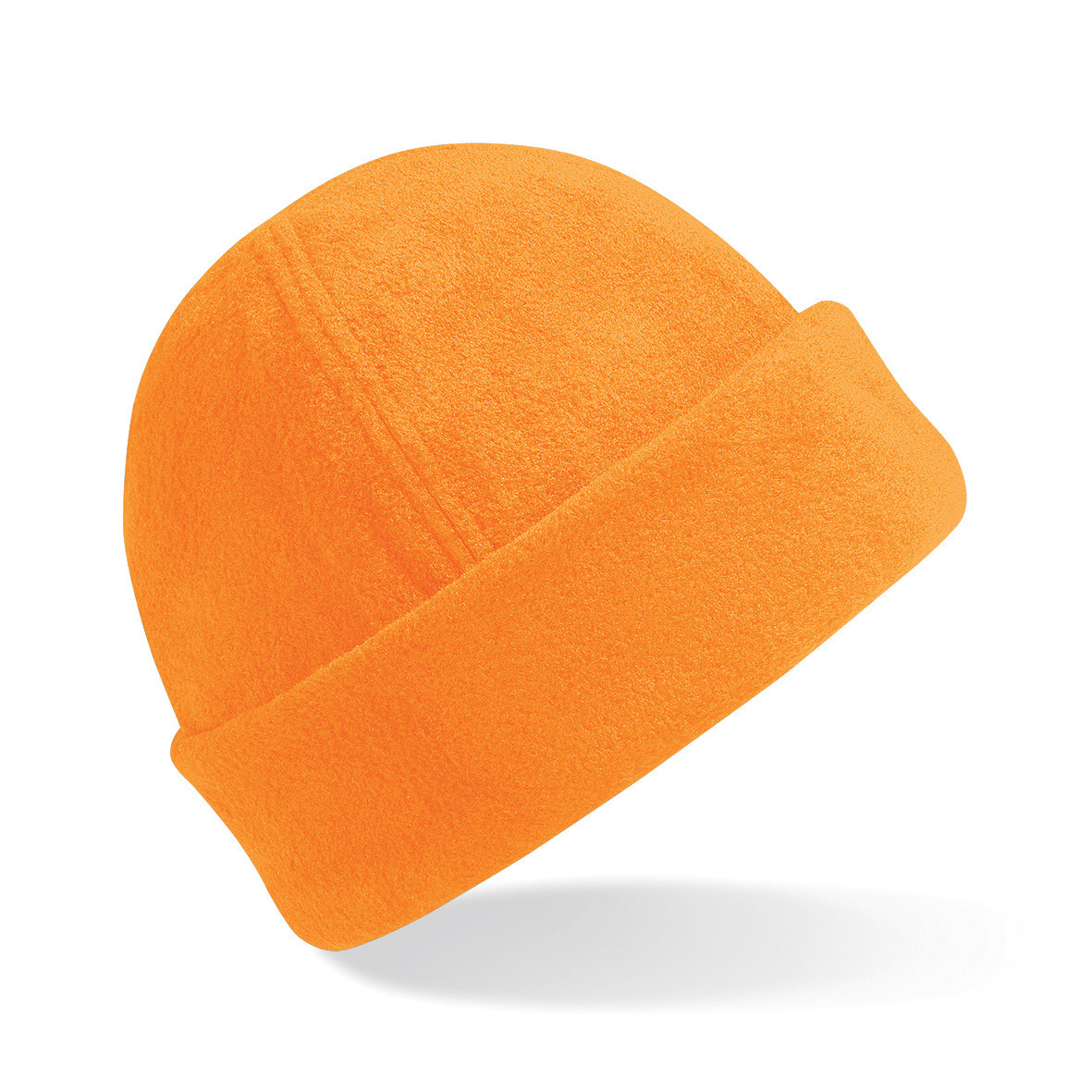 Cappellino invernale di pile con risvolto di colore arancione