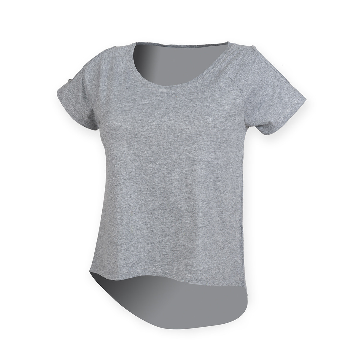 Tshirt grigia in cotone da donna con maniche corte