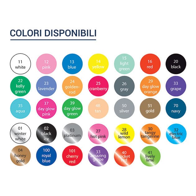 Colori disponibili per i braccialetti