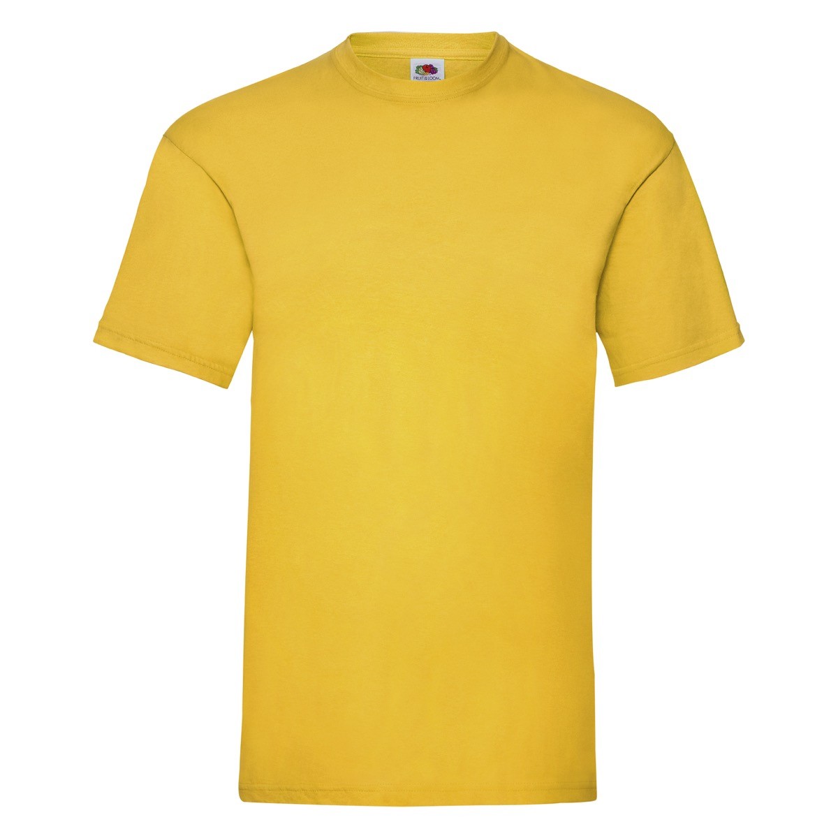 Tshirt in cotone manica corta e girocollo di colore giallo sole
