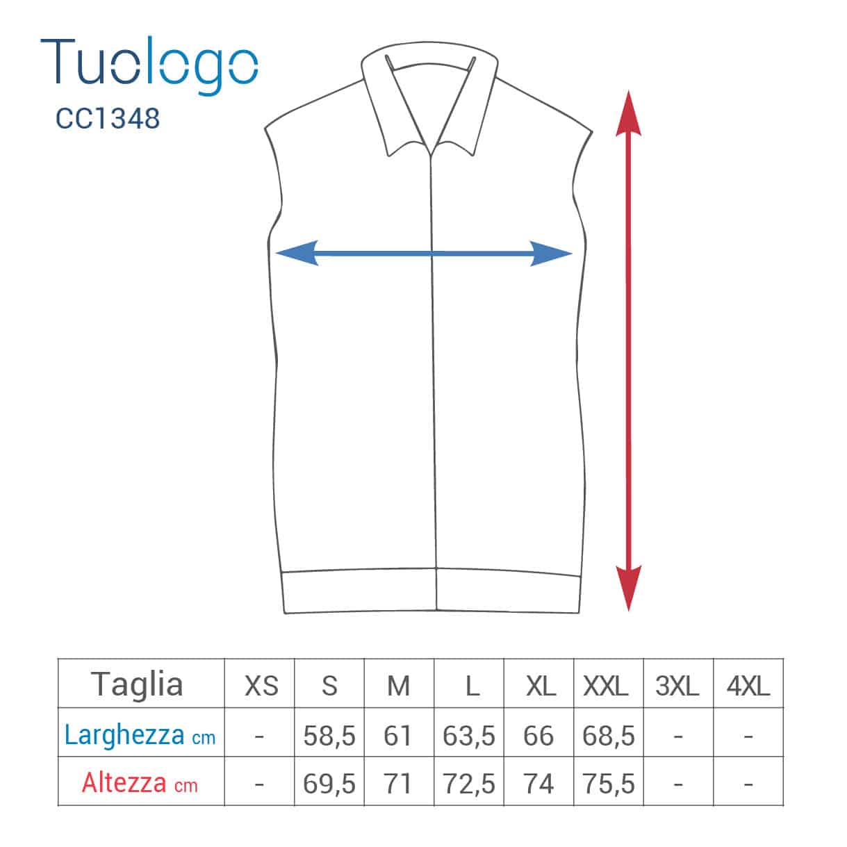 Tabella misure altezza e larghezza