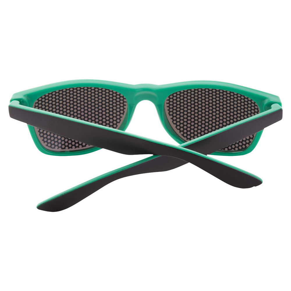 Occhiali da sole in plastica verde con lenti metallizzate