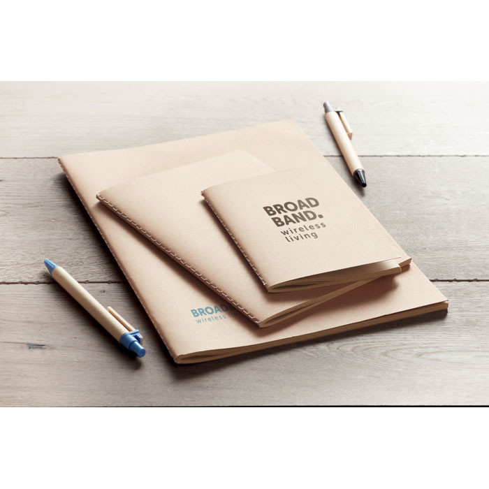 Bloc notes con copertina in carta e ottanta fogli con logo