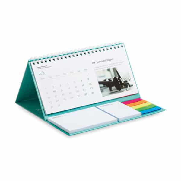 Calendario da scrivania con due blocchi da cinquanta fogli e venti segnapagina